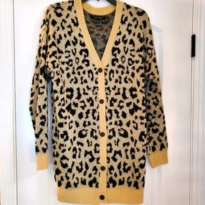 Cheetah print button down sweater